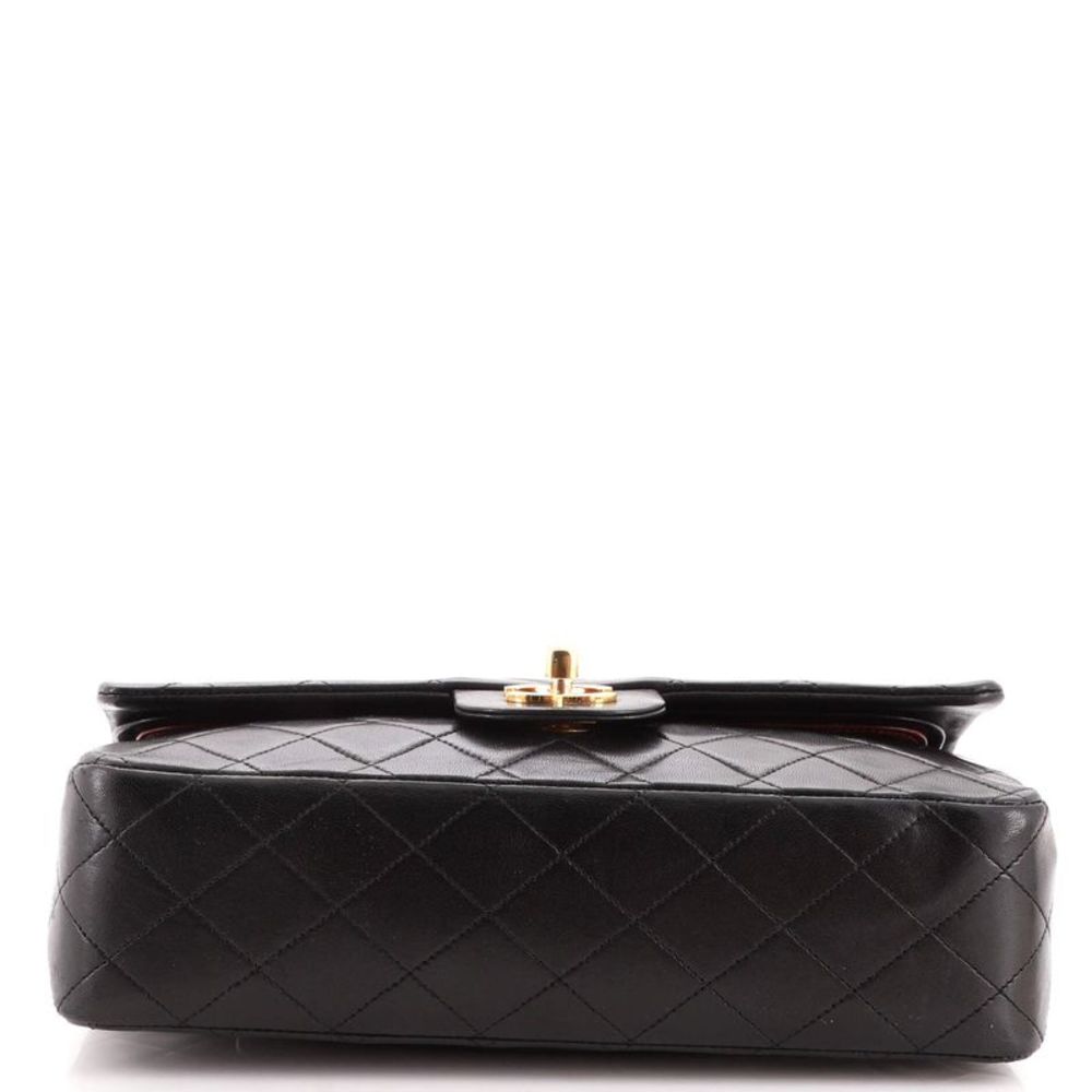 Chanel Vintage Classic Double Flap Bag Quilted Lambskin Medium Black - Picture 5 of 9